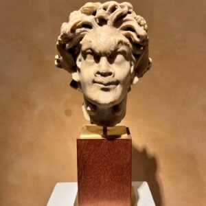 Roman Marble Head of a Satyr